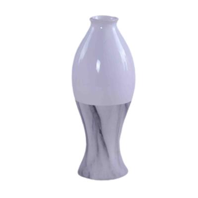 China New Modern Style Irregularity Shape With Water Transfer Printing Marble Design Ceramic Vase for sale