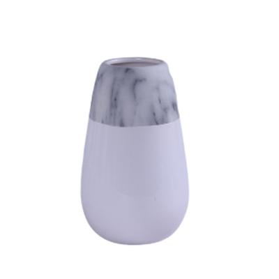 China Modern Top Selling With Water Transfer Printing Marble Design Ceramic Vase for sale