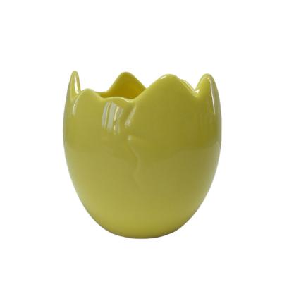 China Simply Mini Egg Shape Garden Flower Pot With Colorful Design for sale