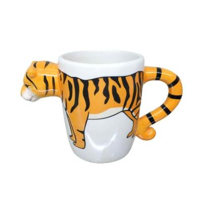 China 2021 New Viable Wholesale Custom Tiger 3D Ceramic Animal Personalize Mugs for sale