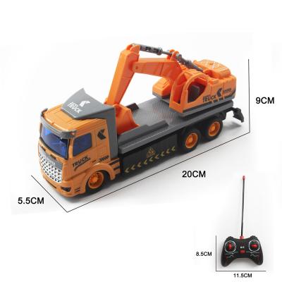 China With Light Effect Boys Favorite Toy Car 4CH Radio Control Trucks With Lights RC Digger Digshell Shovel Excavator for sale