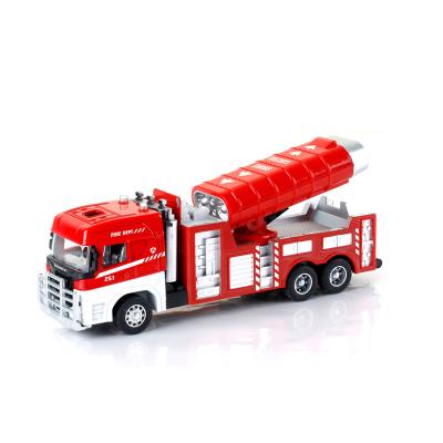 China Diecast Toy Pull Back Die Cast Metal Toy Cars Police Fire Man Pull Back Truck Die Casting Alloy Toy Car Fire Truck Sets the model 4 assorted for sale