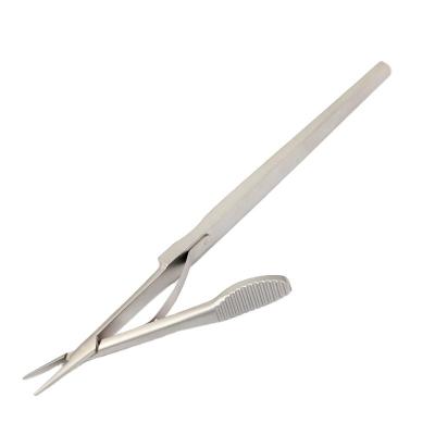 China Titanium High Quality Wholesale Cheap Micro Needle Holder Forceps Stand Needle Holder Straight Bending for sale