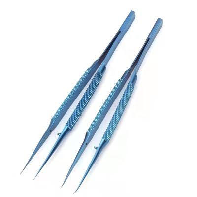 China Titanium Alloy L Edge Precision Fingerprint Fly Line 0.15mm Picker Metal Tweezers For Small Precision Components for sale