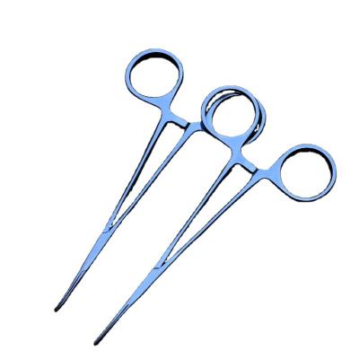 China Titanium Needle Forceps Staple Forceps Alloy Tool Grain Cosmetic Plastic Vessel Hemostat Curved Double Eyelid Needle Holder 125MM for sale