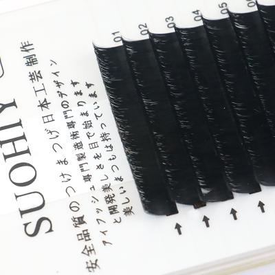 China Free Sample Natural Long Logo Easy Fan Silk Client Volume Fans One Second Fast Blooming Eyelash Extensions for sale