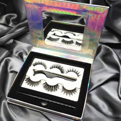 China No Magnet Eyelash Vendor Customized Boxes Self Adhesive Eyelashes With Eyeliner Gift Box Packaging Eyelashes Set for sale