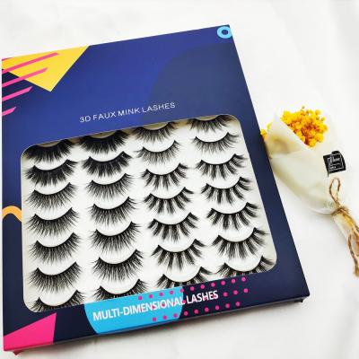 China Long Natural Lashes Mink Hair Eyelashes 20 Pairs 3d Colored Different Lashes for sale