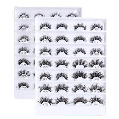 China Very Soft and Light Eyelash Seller Customized Boxes Nano Mink Eyelashes Full Stri Lashes 3d Faux Mink Eyelashes for sale