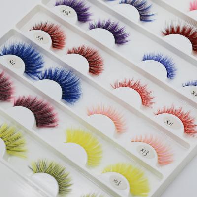 China Deeply 2021 hot selling false eyelashes 3d false eyelash colorful crazy fiber false eyelashes for sale