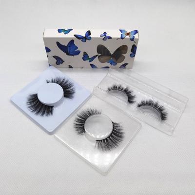 China Use Full Packing Vegan Mink Lashes Private Lable Lashes Thick Butterfly Color Box Over 20 Times 20mm Mink Lashes for sale