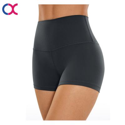 China Private Label Elastic Recycled Nylon Waist Women's Breathable Yoga Pants Customized High Tight Yoga Shorts for sale