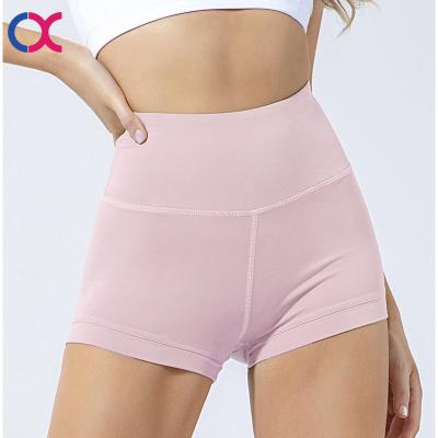 China Factory Wholesale Breathable Lower Price High Quality Yoga Shorts For High Rise Women Nylon Spandex With Pockets Work Out Shorts for sale