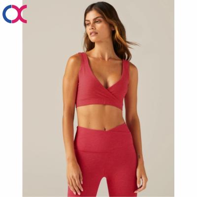 China Factory Solid Color Fitness Wear Gym Ultra Soft Comfortable Breathable Custom Active Running Sexy Yoga Bra for sale