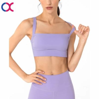 China Breathable Soft Sweat Wicking 4 Way Stretch Yoga Bra Top Fitness Sports Wear Ladies Padded Sports Bras for sale