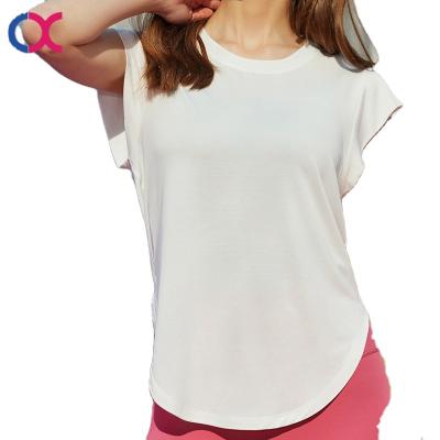 China OEM Breathable Crewneck Casual Women's Short Sleeve Work Out Lightweight Sweat-absorbing T-shirt Sports T-Shirts for sale