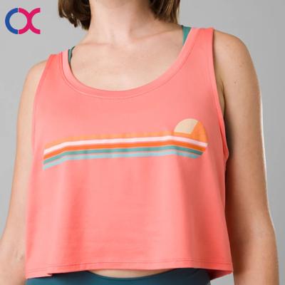 China Fashion Print Fabric Breathable Customizable High Quality Digital Sports Tanks Breathable Tank Top For Women for sale