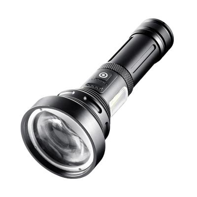 China Seven Modes High Brightness Long Range Strong Laser LED Light Flashlight Outdoor Lighting With Rechargeable COB Side Light Flashlight for sale