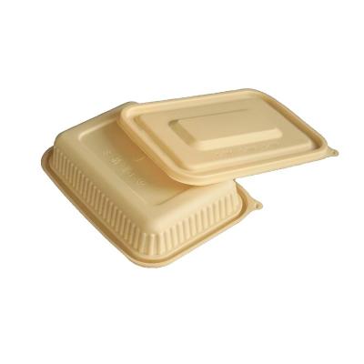 China Daily Rectangle Biodegradable Plastic Cornstarch Food Box With Lid for sale