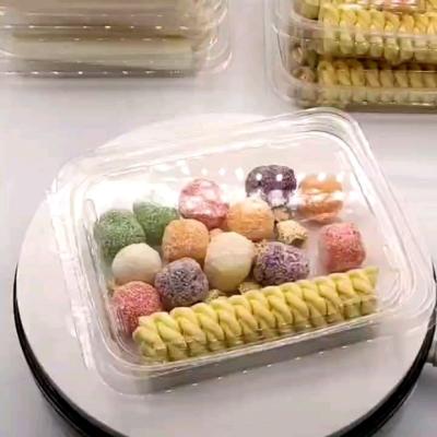 China Recyclable Recycling Disposable Plastic Food Packaging Container Square Fruit Box for sale