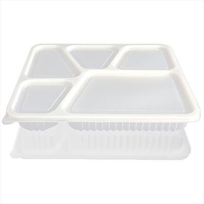 China Factory Supplier PP Take Out 5 Compartment Plastic Food Container for sale