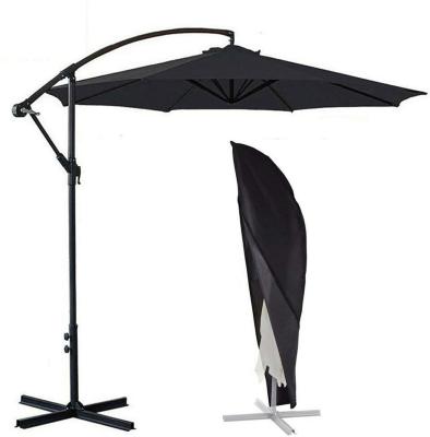 China Modern Heavy Duty Outdoor Waterproof 420D Oxford Garden Netting Banana Parasol Cover Fits Cantilever Offset Umbrella Cover HG226 Black for sale