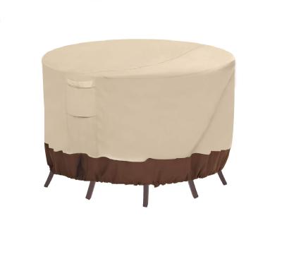 China Modern Simplicity Dustproof Outdoor Terrace The Round Table Cover 600D Oxford Cloth Waterproof Garden Furniture Cover for sale