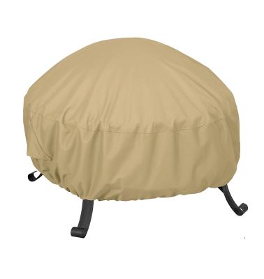 China Fire Pit Cover Weather Resistant Heavy Duty Round Stocked 600D PVC Outer Liner With Drawstring Closure Fire Pit Waterproof Cover 30 for sale