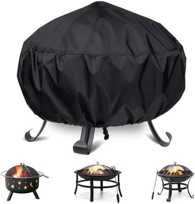 China Stocked 600D Oxford Heavy Duty Outdoor Round Patio Fire Pit Cover 44x20 Inch Waterproof And Weather Resistant for sale