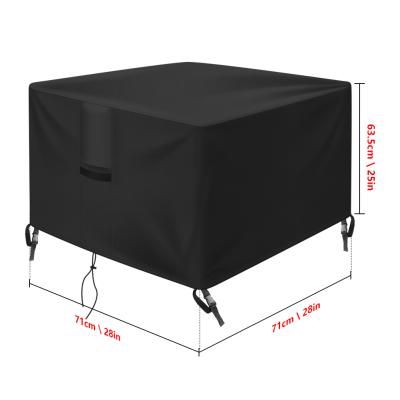 China Fire Pit Cover 600d Dustproof Polyester Water Resistant Waterproof Patio Fire Pit Cover for sale