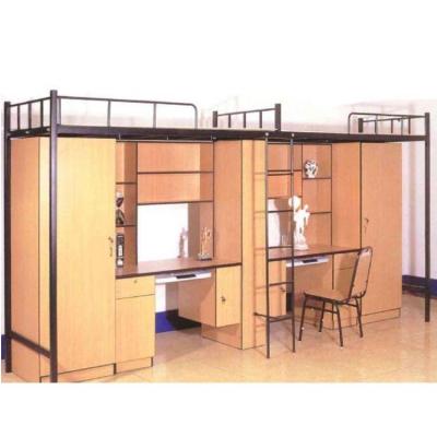 China Warm Wooden Storage Dorm Metal College School Student Bunk Bed With Desk for sale