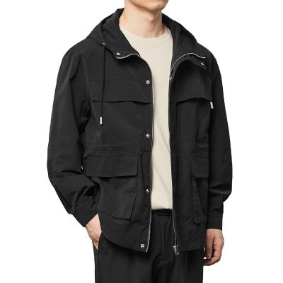 China Anti-wrinkle Men Wear Autumn 2021 Hooded Jacket Men's Workwear Solid Color Jacket for sale