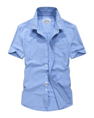 China QUICK DRY 100% Cotton Casual Short Sleeve Oxford Shirt For Delivery Men for sale