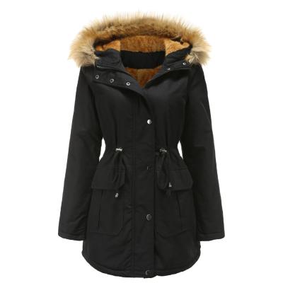 China New Breathable Winter Women Jacket Plus Velvet Casual Hood Parkas Jacket Coat for sale