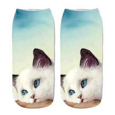 China Cute Animal 3D Printing Cotton Women Socks Funny Cartoon Cat Patterns Dog Socks for sale