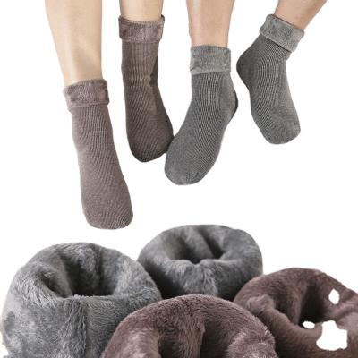 China Other Solid Mid Calf Snow Warmth Socks Winter Floor Thick Woolen Socks for sale