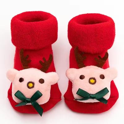 China New Year QUICK DRY baby floor bumps Newborn Christmas bumps cute Christmas doll patterns socks for sale