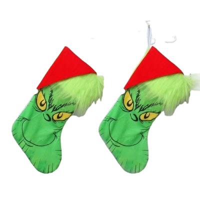 China Other Christmas Monster Hat Beanies Halloween Candy Bag Beanies Monster Festival Decoration Green Socks for sale