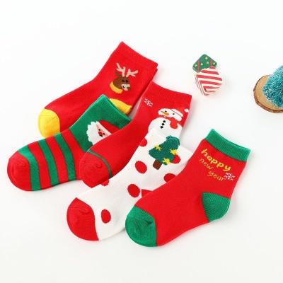 China Breathable Children's Christmas Socks New Year Christmas Tree Socks Reindeer Santa Claus Socks for sale