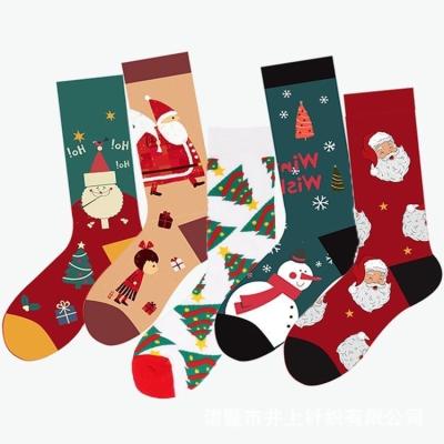 China Winter QUICK DRY Lucky Socks Christmas Snowman Socks Over The Knee Santa Claus Socks for sale