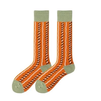 China Cotton Personality Jacquard Bars Leg Warmers Sock All Seasons Mid-Calf Mens And Womens Socks for sale