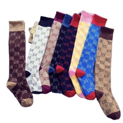 China Comfortable QUICK DRY over the knee cotton thongs designer Letter GG pattern thumps leg length tube socks for sale