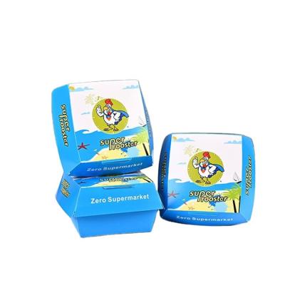 China Factory Supply Wing Packing Food Box Chicken Burger Box Printing Disposable Hamburger Box for sale