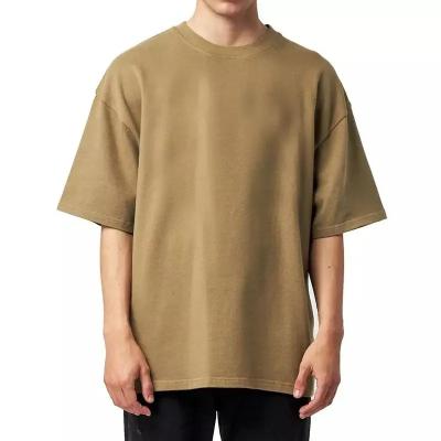 China Anti-wrinkle 2023 Blank Plain Heavyweight 100% Cotton T Shirt Streetwear Custom Men Oversized Tshirt for sale