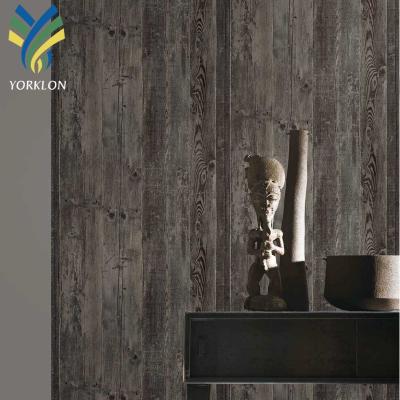 China YKNH 8 grain design 3D modern home wallpaper PVC waterproof embossed textured wood wallpaper for sale