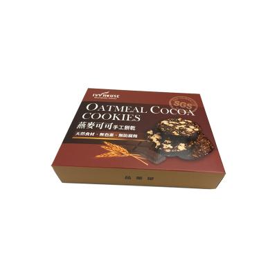 China Good Quality Natural Oatmeal Cocoa Flavor Cookies Box Packing Handmade Cookies for sale