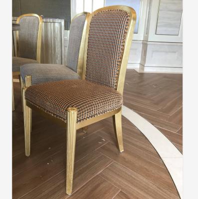 China Convertible Modern Wood Dining Room Furniture Upholstered Fabric Dining Chair Design for sale