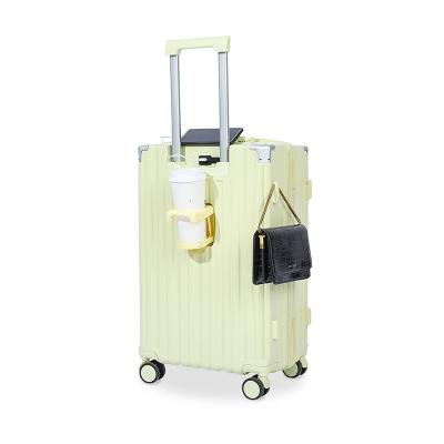 China Lightweight Fabric Lining Aluminum Hard Shell Baggage with Multiple Compartments for sale