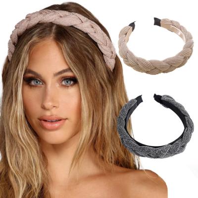 China Shiny Headbands Vintage Autumn Winter New Woman Glitter Headbands Girl Woman Gift for sale