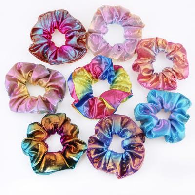 China Fashional Shinning Hair Scrunchies Laser Hair Scrunchies Gradient Ramp Elastic Hair Ties Lady New Design Laser Pretty for sale